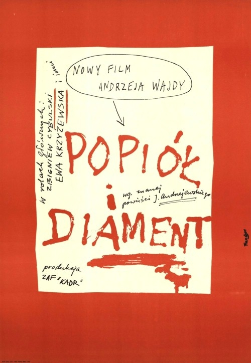 plakat filmu "Popiół i diament"